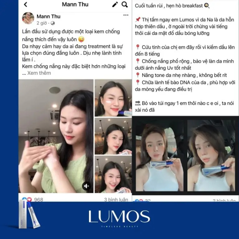  Lumos sun cream - kem chống nắng phổ rộng sửa chữa dna