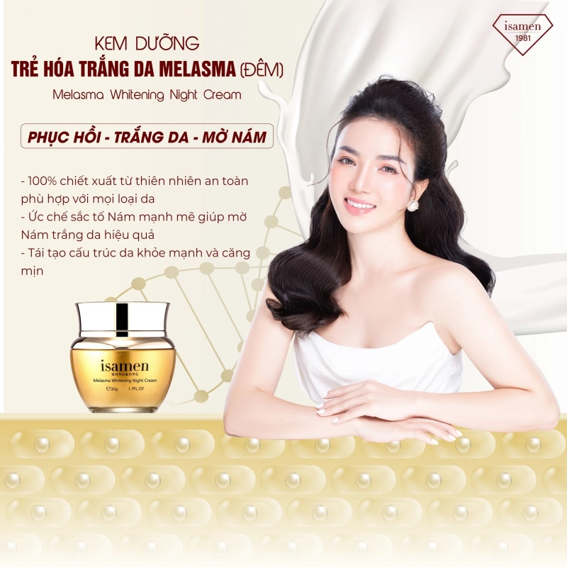 Kem dưỡng hỗ trợ trẻ hóa mờ nám Isamen Melasma Whitening Daily Cream