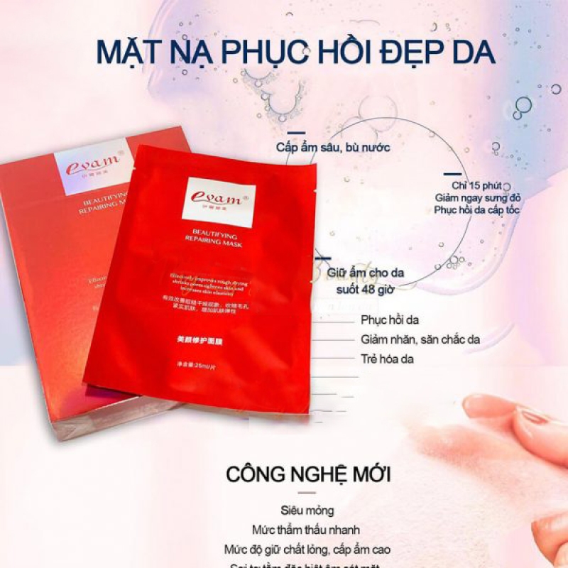 Mặt nạ đỏ evam phục hồi đẹp da beautifying repairing mask