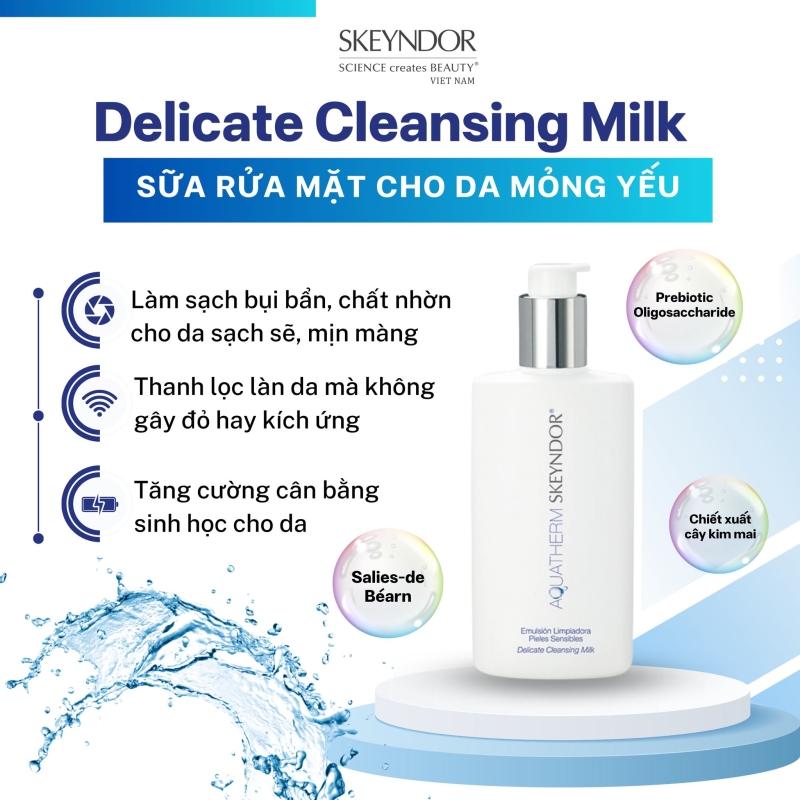 SKEYNDOR AQUATHERM THERMAL CLEANSING GEL - GEL RỬA MẶT PHỤC HỒI CHO DA NHẠY CẢM THIÊN DẦU