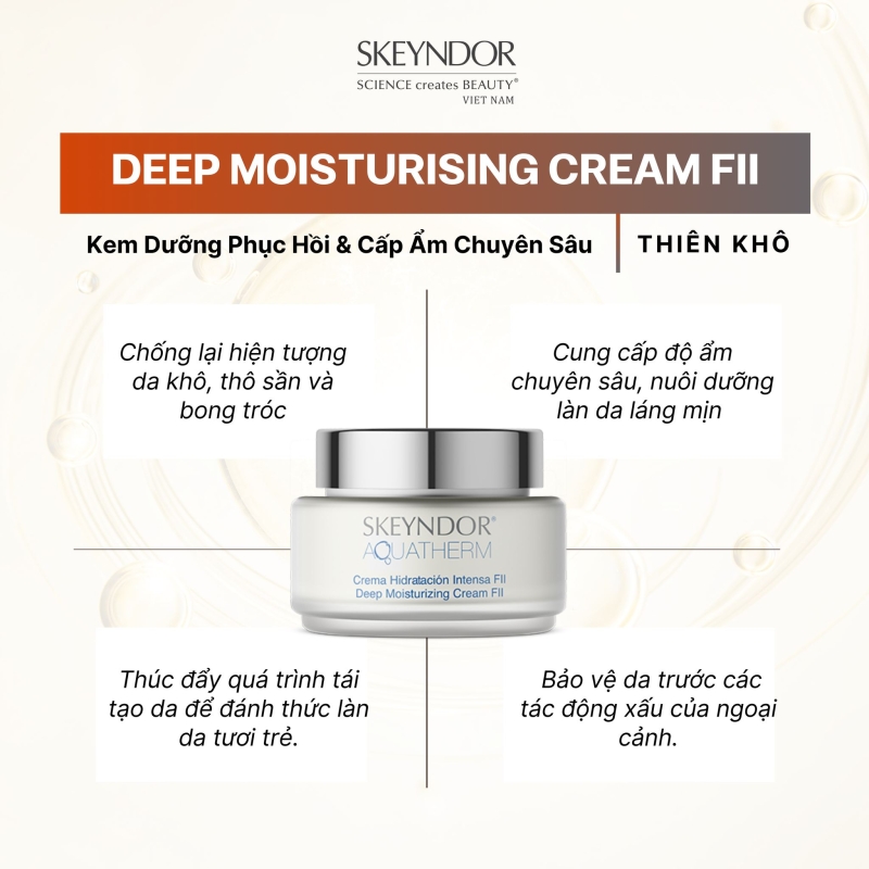 SKEYNDOR AQUATHERM DEEP MOISTURISING CREAM FII KEM DƯỠNG PHỤC HỒI & CẤP ẨM CHUYÊN SÂU CHO DA KHÔ NHẠY CẢM