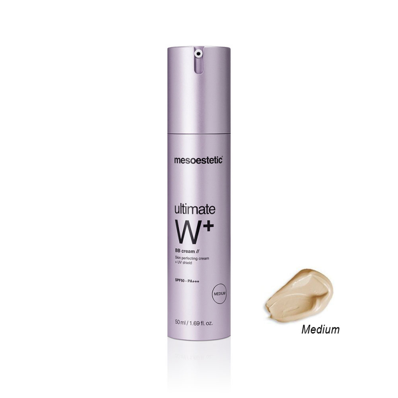 Kem trang điểm dưỡng trắng Mesoestetic Ultimate W+ Whitening BB Cream Light SPF50