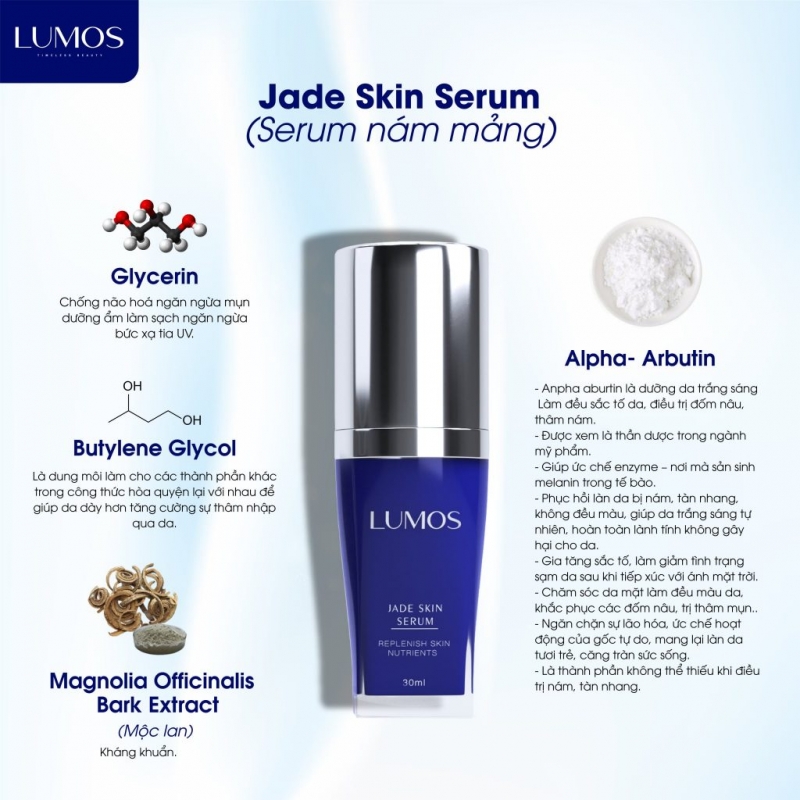 Serum giảm nám và làm trắng da hoàn hảo_Lumos Jade Skin Serum