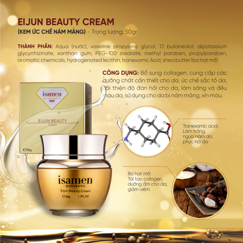 Kem đặc trị nám mảng Isamen Eijun Beauty Cream