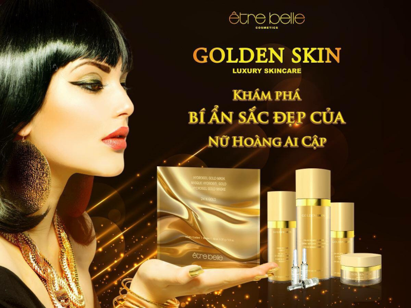 Mặt nạ vàng 24K chống lão hóa da đột phá Etre belle golden skin chitosan mask 24k gold