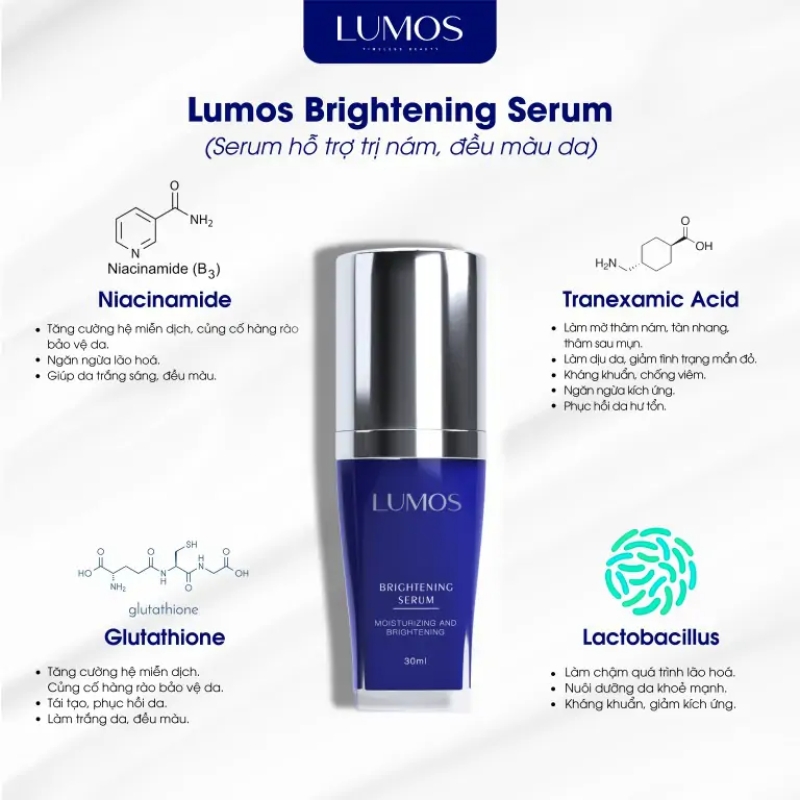 Lumos brightening serum - serum mờ thâm nám, đều màu da