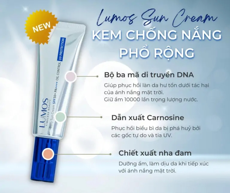  Lumos sun cream - kem chống nắng phổ rộng sửa chữa dna