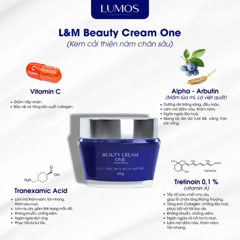 L&M beauty cream one - kem ức chế nám sâu, đồi mồi, tàn nhang