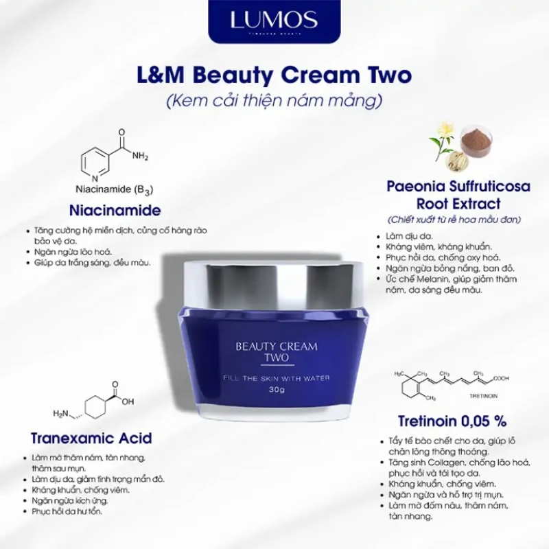 L&M beauty cream two - kem ức chế nám mảng, đồi mồi, tàn nhang