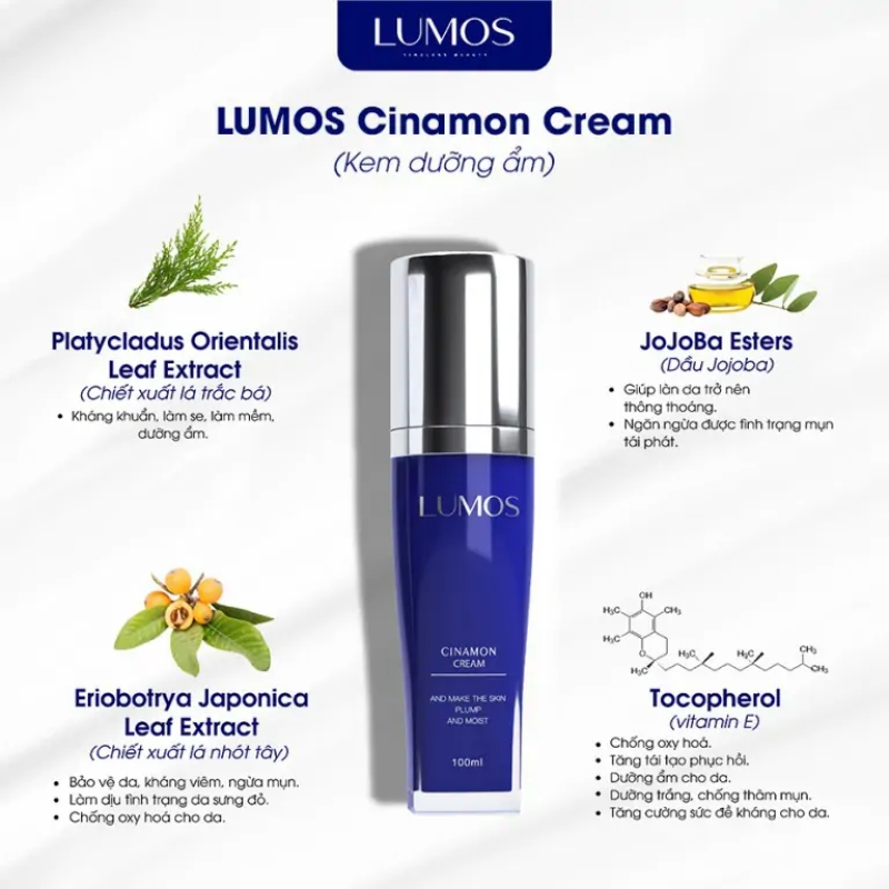  Lumos cinamon cream - kem dưỡng ẩm, tăng đề kháng cho mọi loại da