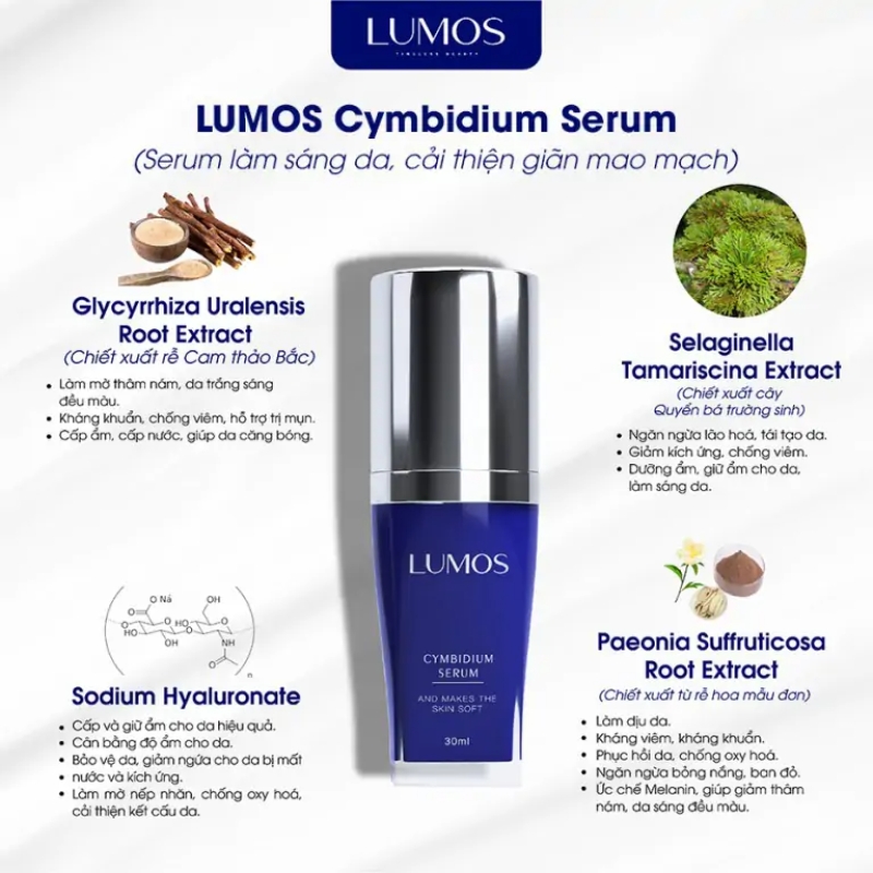 Lumos cymbidium serum - serum làm sáng da cải thiện giãn mao mạch