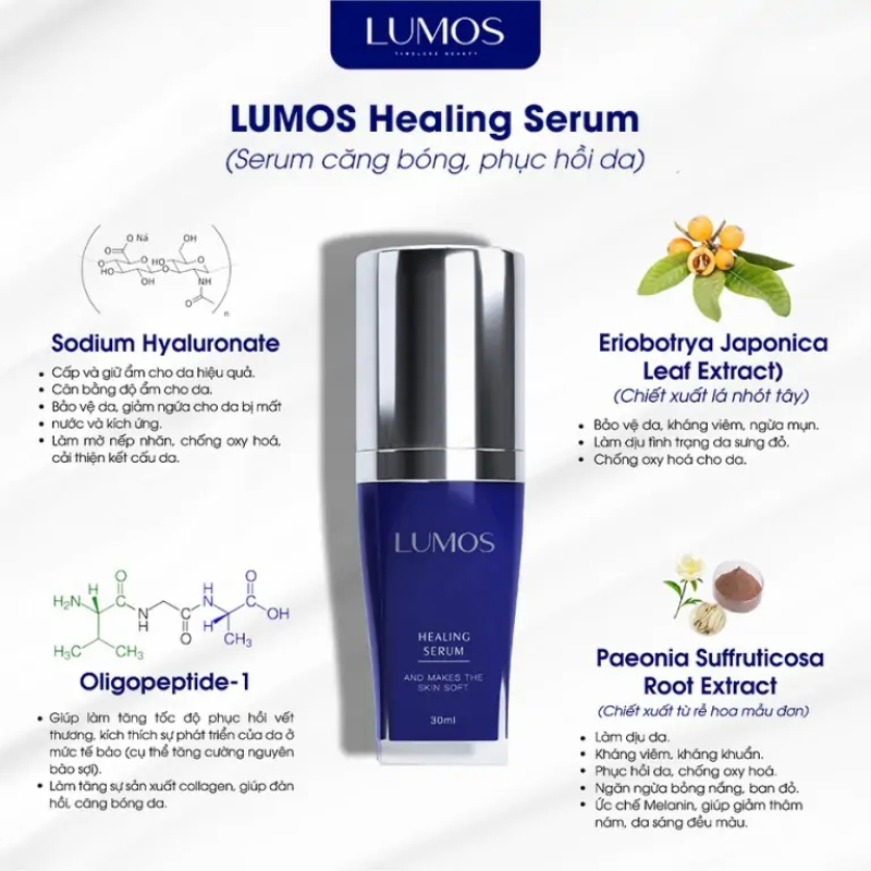 Lumos healing serum - serum căng bóng phục hồi da