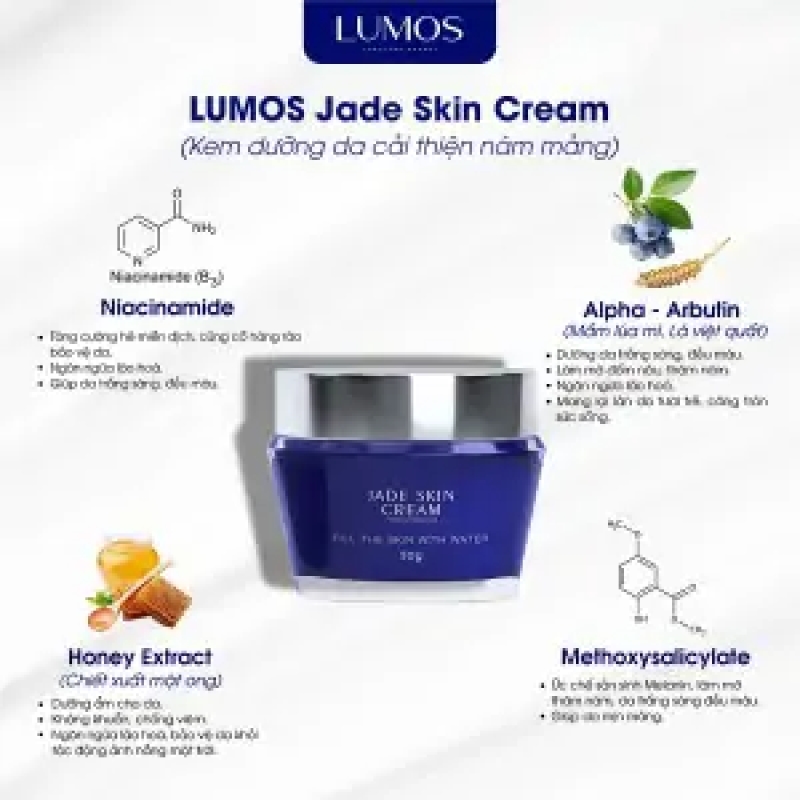 Lumos jade skin cream - kem dưỡng da cải thiện nám mảng, tàn nhang