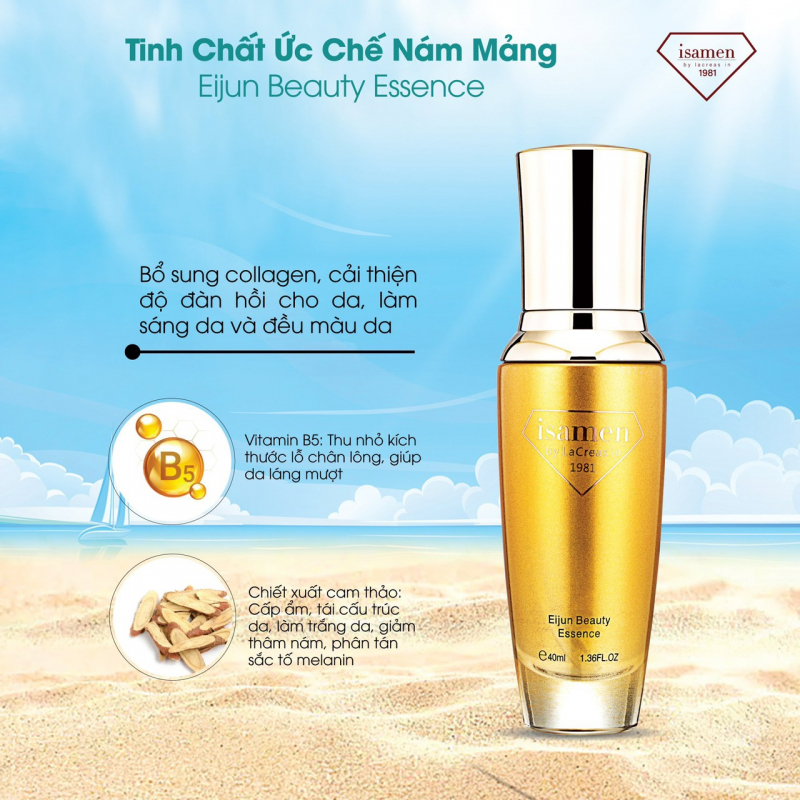 Tinh chất làm mờ nám mảng Isamen Eijun Beauty Essence