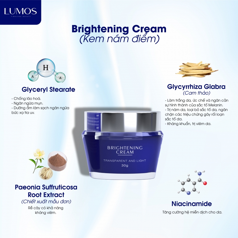 Kem làm sáng và đều màu da đột phá (nám điểm)_Lumos Brightening Cream