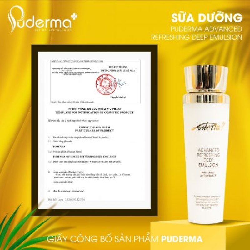 Sữa dưỡng puderma advanced refreshing deep emulsion