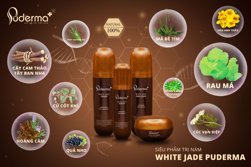 Bộ hỗ trợ trị nám white jade puderma