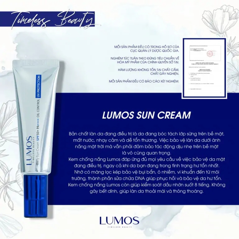  Lumos sun cream - kem chống nắng phổ rộng sửa chữa dna